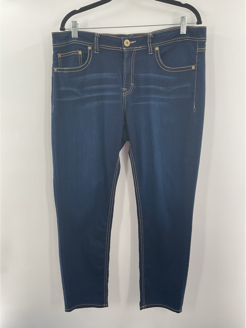 Jordache women’s ankle skinny jeans dark wash size 16 blue 091